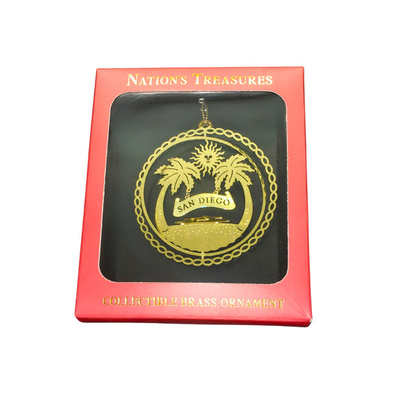 San Diego California Brass Ornament, Nations Treasures - Picture 1 of 5